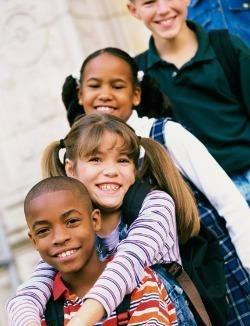 Children in column photo